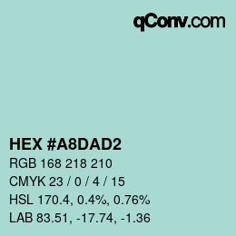 Color code: HEX #A8DAD2 | qconv.com