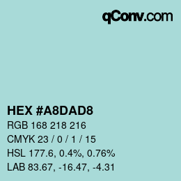 Color code: HEX #A8DAD8 | qconv.com