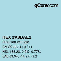 カラーコード: HEX #A8DAE2 | qconv.com