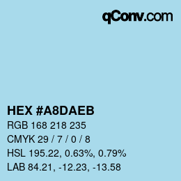 Color code: HEX #A8DAEB | qconv.com