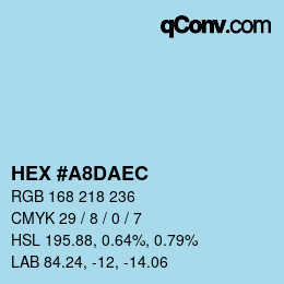 カラーコード: HEX #A8DAEC | qconv.com