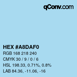 Color code: HEX #A8DAF0 | qconv.com