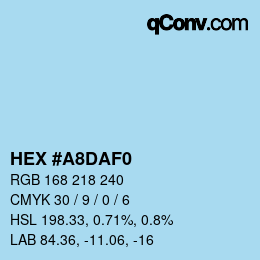 Color code: HEX #A8DAF0 | qconv.com