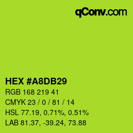 颜色代码: HEX #A8DB29 | qconv.com