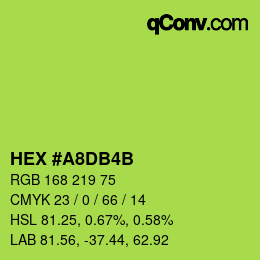 カラーコード: HEX #A8DB4B | qconv.com