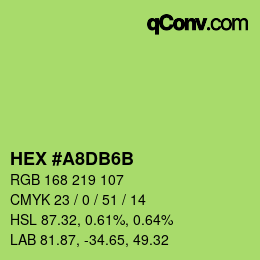 Farbcode: HEX #A8DB6B | qconv.com