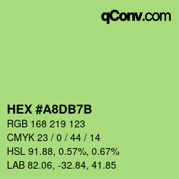 Color code: HEX #A8DB7B | qconv.com
