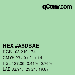 カラーコード: HEX #A8DBAE | qconv.com