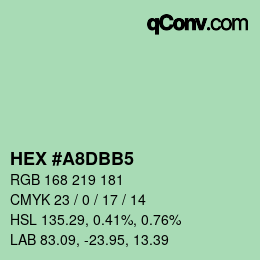 Farbcode: HEX #A8DBB5 | qconv.com