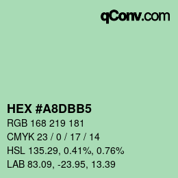 Color code: HEX #A8DBB5 | qconv.com