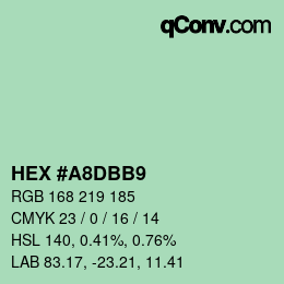 Color code: HEX #A8DBB9 | qconv.com