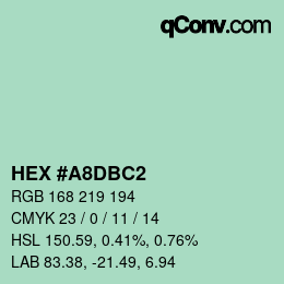 Color code: HEX #A8DBC2 | qconv.com