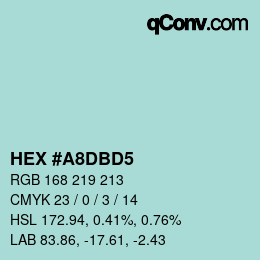 カラーコード: HEX #A8DBD5 | qconv.com