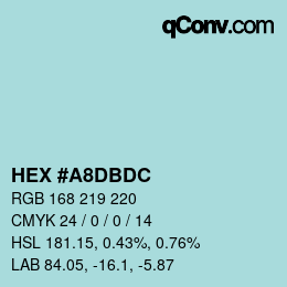 カラーコード: HEX #A8DBDC | qconv.com