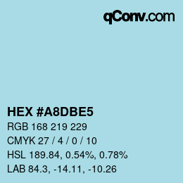 Color code: HEX #A8DBE5 | qconv.com