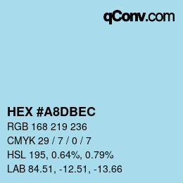 Color code: HEX #A8DBEC | qconv.com