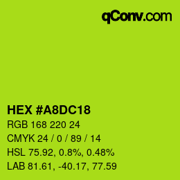 Color code: HEX #A8DC18 | qconv.com