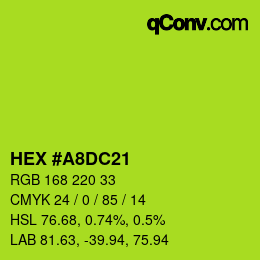 Color code: HEX #A8DC21 | qconv.com