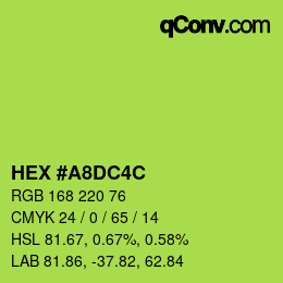 Color code: HEX #A8DC4C | qconv.com