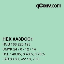 颜色代码: HEX #A8DCC1 | qconv.com