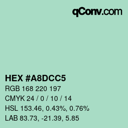 Color code: HEX #A8DCC5 | qconv.com