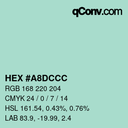 颜色代码: HEX #A8DCCC | qconv.com