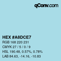 Color code: HEX #A8DCE7 | qconv.com