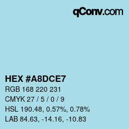 カラーコード: HEX #A8DCE7 | qconv.com