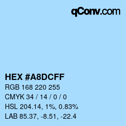 Color code: HEX #A8DCFF | qconv.com