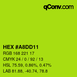 カラーコード: HEX #A8DD11 | qconv.com