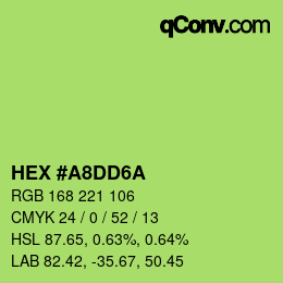 カラーコード: HEX #A8DD6A | qconv.com