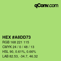 Color code: HEX #A8DD73 | qconv.com