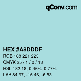 カラーコード: HEX #A8DDDF | qconv.com