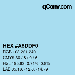 Color code: HEX #A8DDF0 | qconv.com