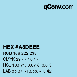 Color code: HEX #A8DEEE | qconv.com