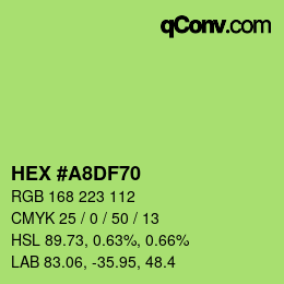 Color code: HEX #A8DF70 | qconv.com