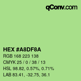Color code: HEX #A8DF8A | qconv.com