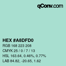 カラーコード: HEX #A8DFD0 | qconv.com