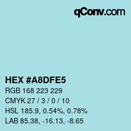 カラーコード: HEX #A8DFE5 | qconv.com