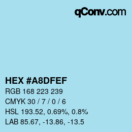 Color code: HEX #A8DFEF | qconv.com