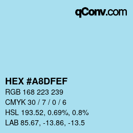 Color code: HEX #A8DFEF | qconv.com