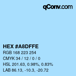 カラーコード: HEX #A8DFFE | qconv.com