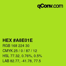 Color code: HEX #A8E01E | qconv.com