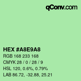 カラーコード: HEX #A8E9A8 | qconv.com