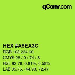 Color code: HEX #A8EA3C | qconv.com
