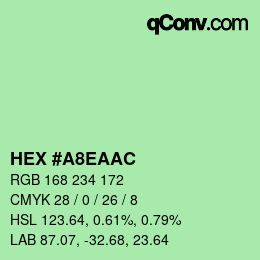 Color code: HEX #A8EAAC | qconv.com