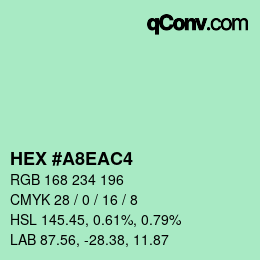 Farbcode: HEX #A8EAC4 | qconv.com