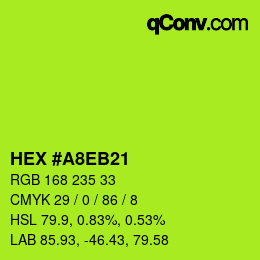 Color code: HEX #A8EB21 | qconv.com