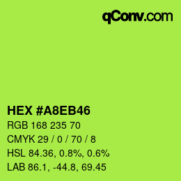 Color code: HEX #A8EB46 | qconv.com