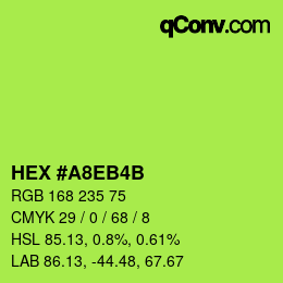 Farbcode: HEX #A8EB4B | qconv.com